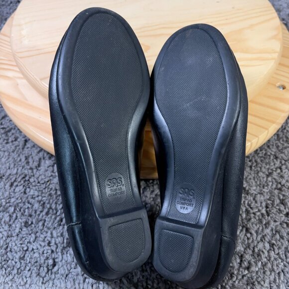 SAS Easier Shoe Women Size 8 Leather Black Slip On Comfort Loafer Made in USA - Picture 9 of 10